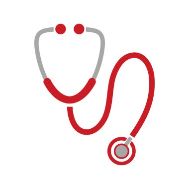 Beyaz arkaplanda steteskop simgesi