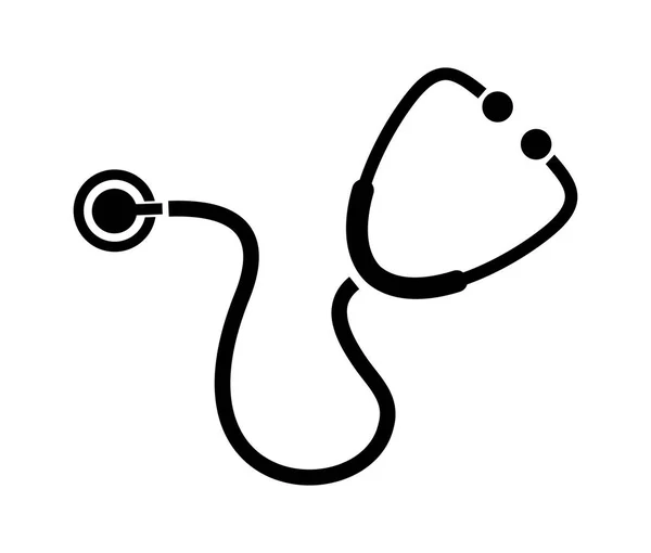 Icona Dello Stetoscopio Sfondo Bianco — Vettoriale Stock