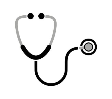 Beyaz arkaplanda steteskop simgesi