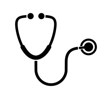 Beyaz arkaplanda steteskop simgesi