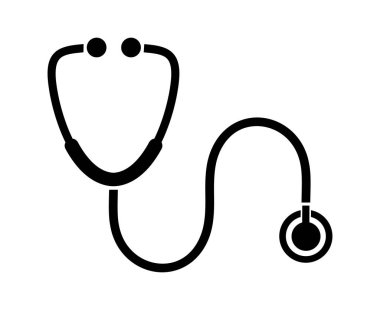 Beyaz arkaplanda steteskop simgesi