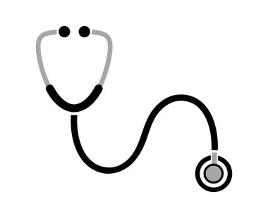 Beyaz arkaplanda steteskop simgesi