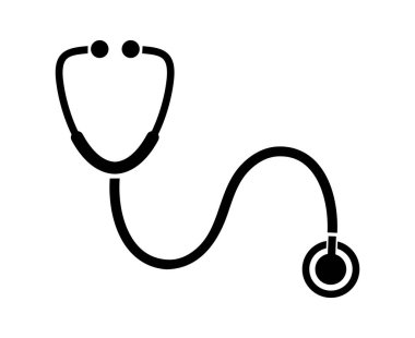 Beyaz arkaplanda steteskop simgesi