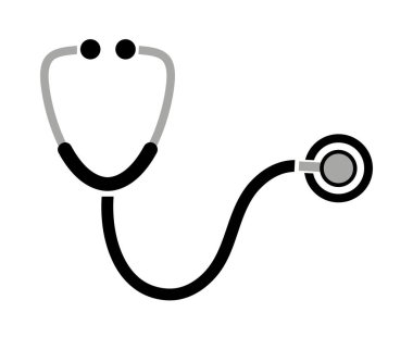 Beyaz arkaplanda steteskop simgesi