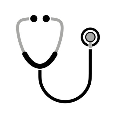 Beyaz arkaplanda steteskop simgesi