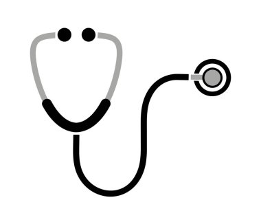 Beyaz arkaplanda steteskop simgesi