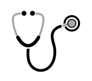 Beyaz arkaplanda steteskop simgesi