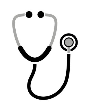 Beyaz arkaplanda steteskop simgesi