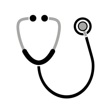 Beyaz arkaplanda steteskop simgesi