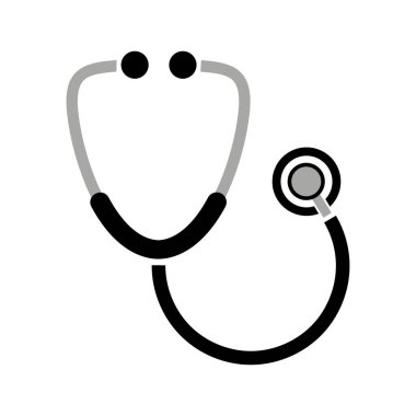 Beyaz arkaplanda steteskop simgesi