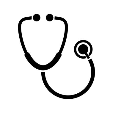 Beyaz arkaplanda steteskop simgesi