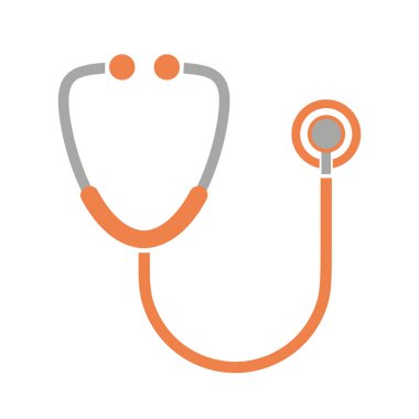 Beyaz arkaplanda steteskop simgesi