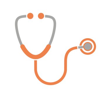 Beyaz arkaplanda steteskop simgesi