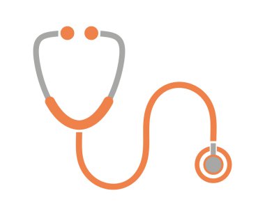 Beyaz arkaplanda steteskop simgesi