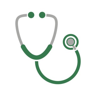 Beyaz arkaplanda steteskop simgesi