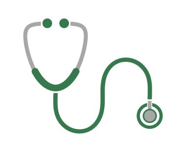 Beyaz arkaplanda steteskop simgesi