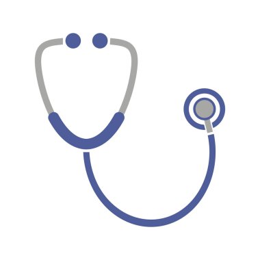 Beyaz arkaplanda steteskop simgesi