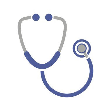 Beyaz arkaplanda steteskop simgesi