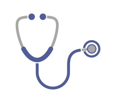 Beyaz arkaplanda steteskop simgesi