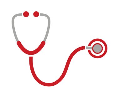 Beyaz arkaplanda steteskop simgesi