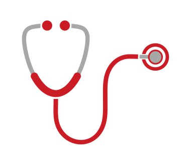 Beyaz arkaplanda steteskop simgesi