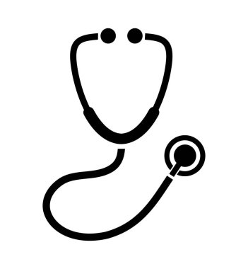 Beyaz arkaplanda steteskop simgesi
