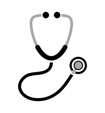 Beyaz arkaplanda steteskop simgesi