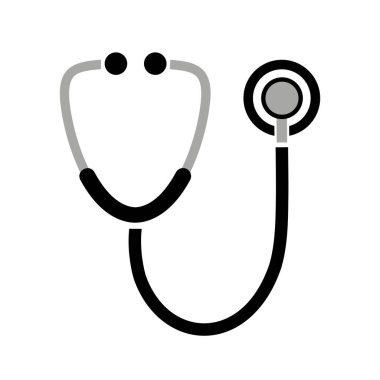 Beyaz arkaplanda steteskop simgesi