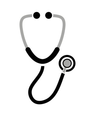 Beyaz arkaplanda steteskop simgesi