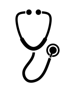 Beyaz arkaplanda steteskop simgesi