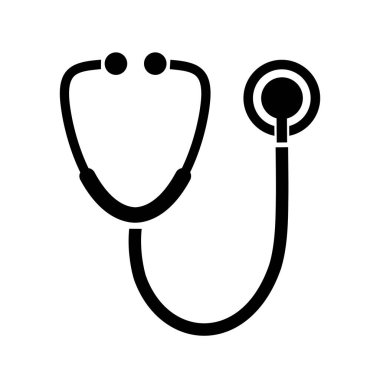 Beyaz arkaplanda steteskop simgesi