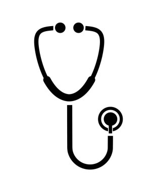 Beyaz arkaplanda steteskop simgesi