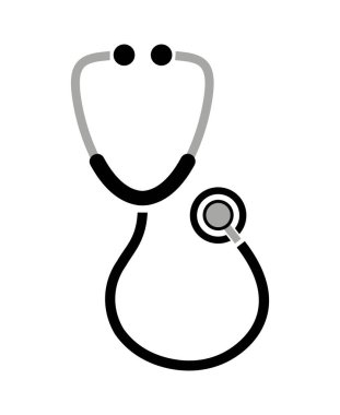 Beyaz arkaplanda steteskop simgesi