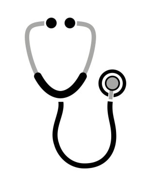 Beyaz arkaplanda steteskop simgesi