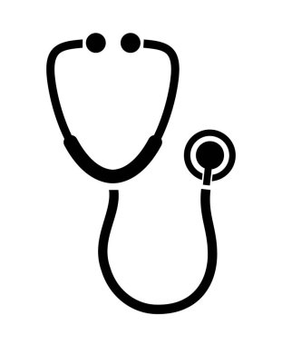 Beyaz arkaplanda steteskop simgesi