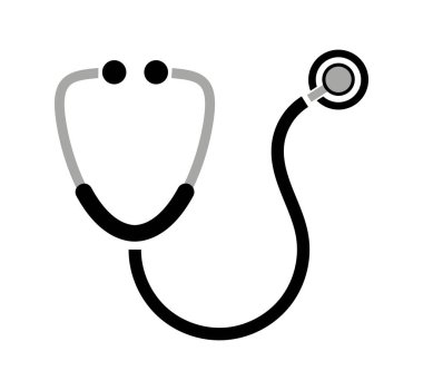 Beyaz arkaplanda steteskop simgesi