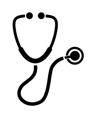 Beyaz arkaplanda steteskop simgesi