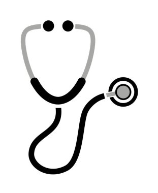 Beyaz arkaplanda steteskop simgesi