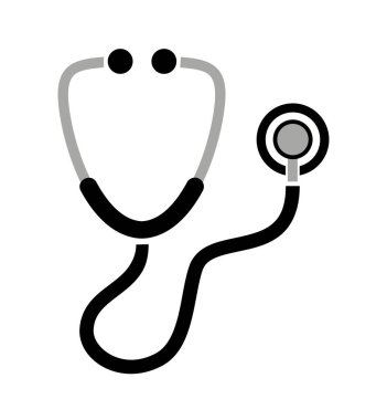 Beyaz arkaplanda steteskop simgesi