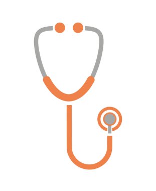 Beyaz arkaplanda steteskop simgesi