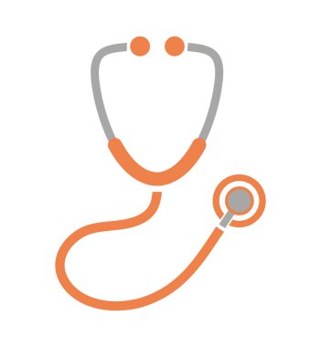 Beyaz arkaplanda steteskop simgesi