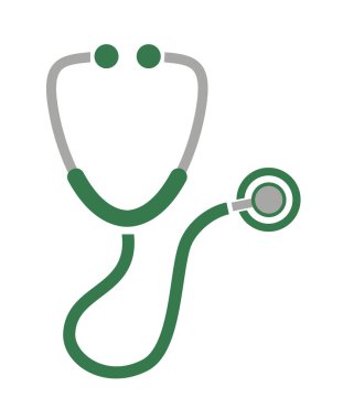 Beyaz arkaplanda steteskop simgesi