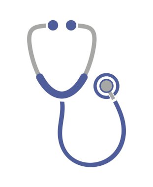 Beyaz arkaplanda steteskop simgesi