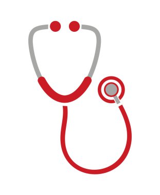 Beyaz arkaplanda steteskop simgesi