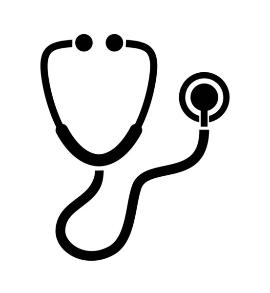 Stethoskop Symbol Auf Weißem Hintergrund — Stockvektor