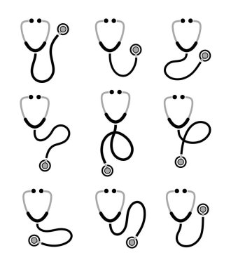 Beyaz arkaplanda steteskop simgesi