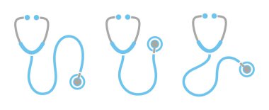 Beyaz arkaplanda steteskop simgesi