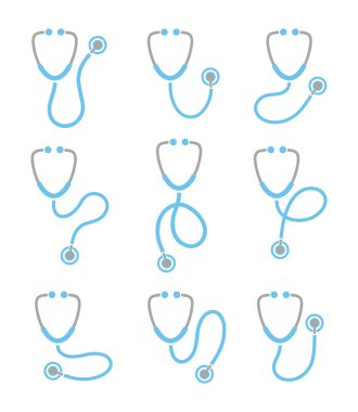 Beyaz arkaplanda steteskop simgesi