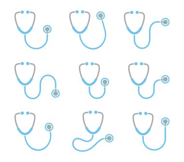 Beyaz arkaplanda steteskop simgesi