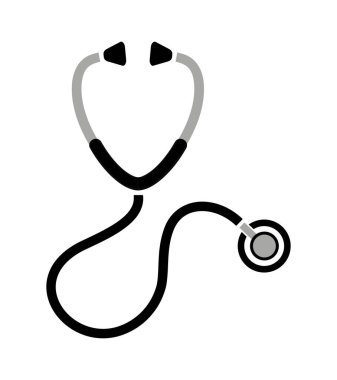 Beyaz arkaplanda steteskop simgesi
